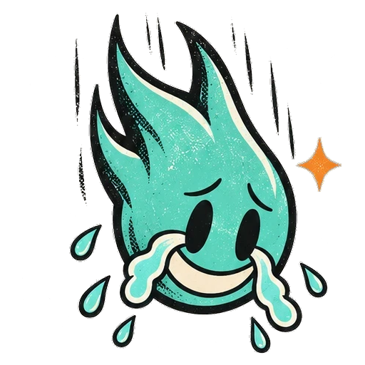 the teal comet crying as it falls downward